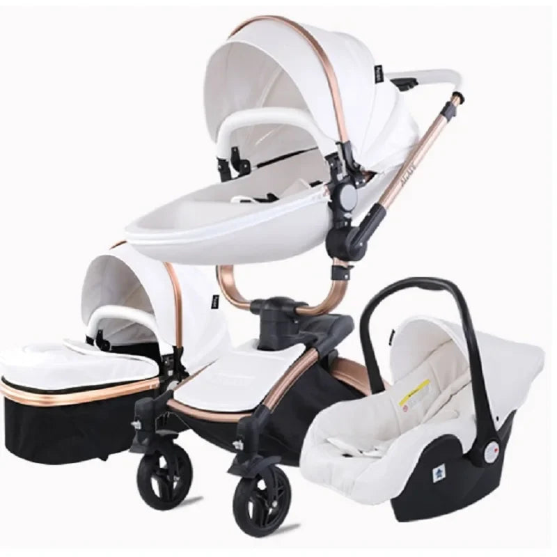 Luxe 3 in 1 Kinderwagen Wieg Kinderwagen en Buggy Babyflutter