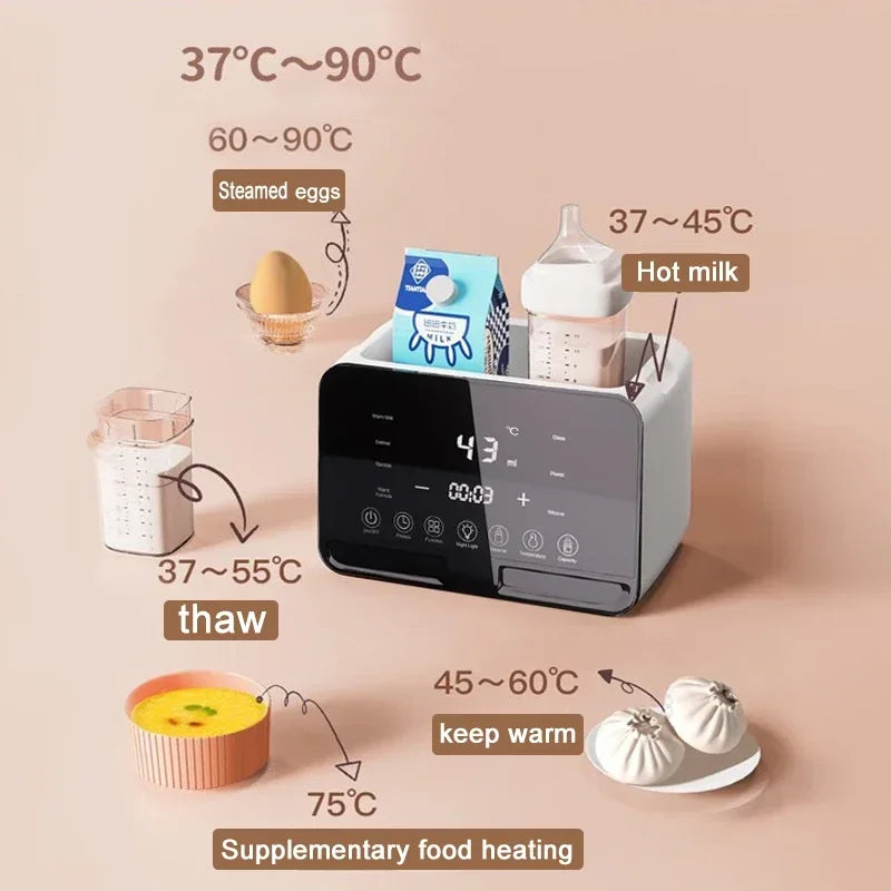 Flessenwarmer en sterilisator voor pasgeborenen met timer