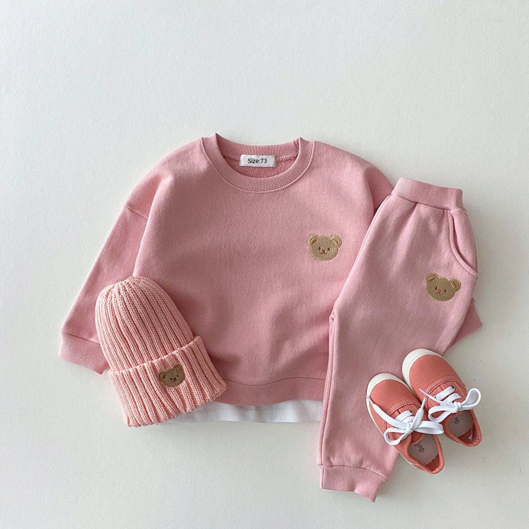 Bear sweatshirt and pants baby clothes set