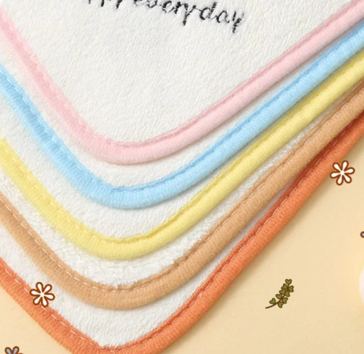 Lot de 5 serviettes bébé velours corail