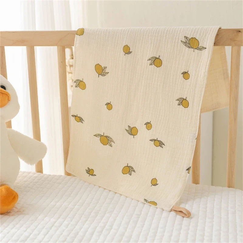 Ensemble serviette de visage et torchon pour bébé en mousseline