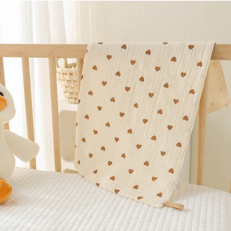 Ensemble serviette de visage et torchon pour bébé en mousseline