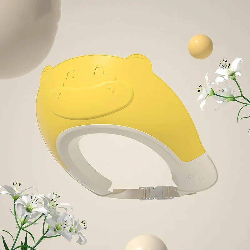 Bonnet bébé réglable pour protection du bain et de la douche
