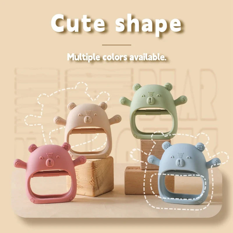 Cartoon Bear Baby Teething Gloves