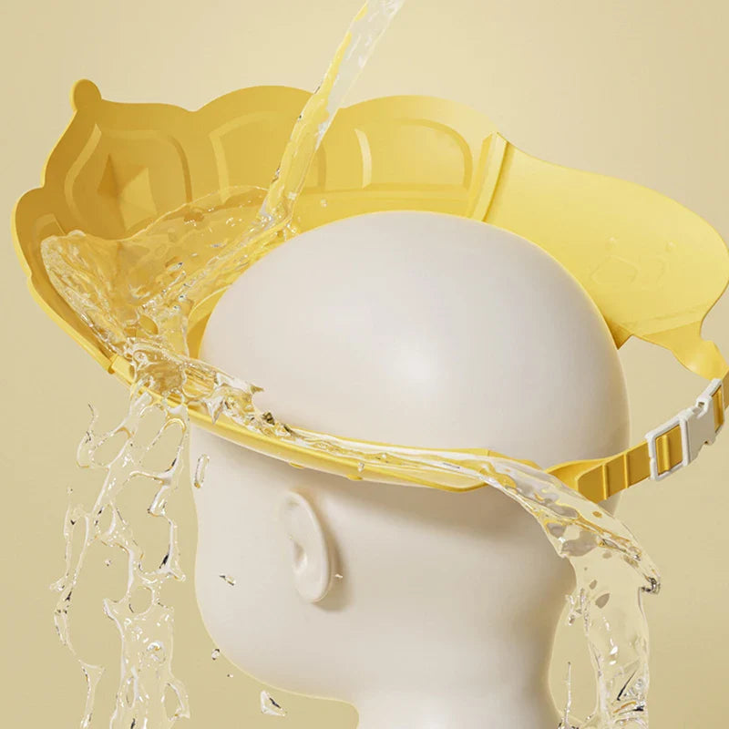 Bonnet bébé réglable pour protection du bain et de la douche