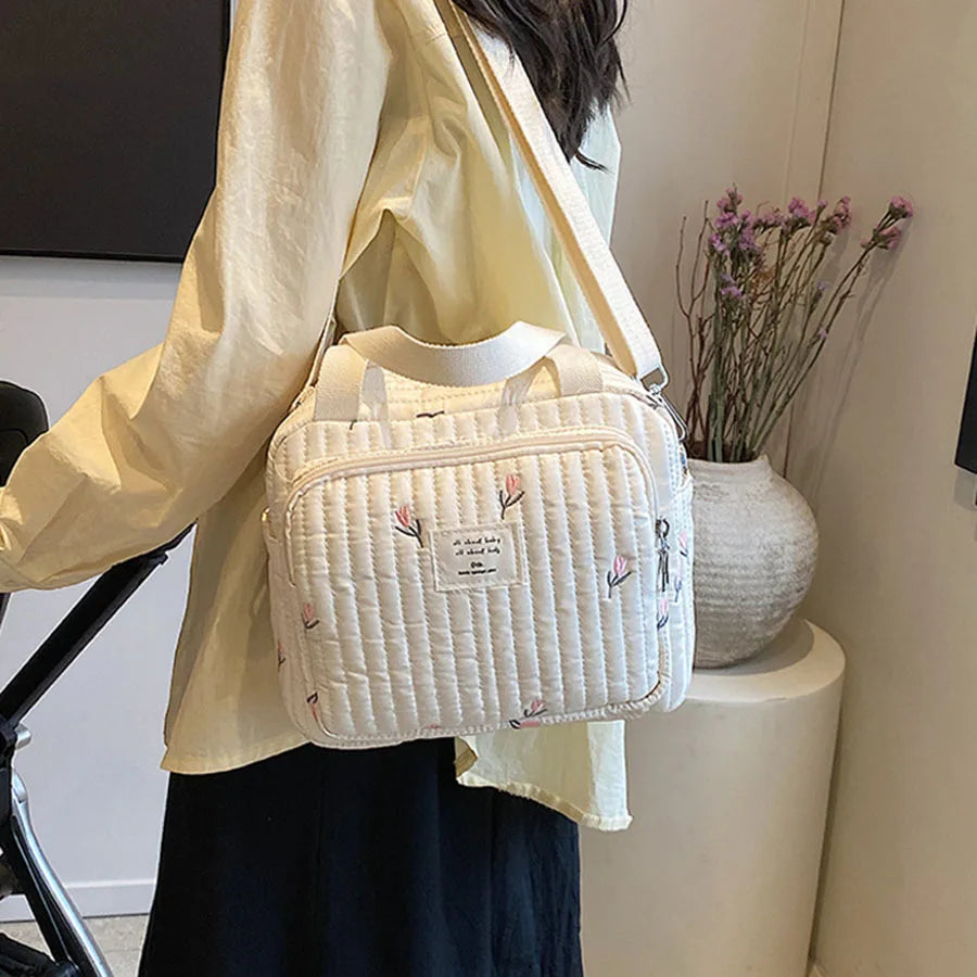 Bear embroidery baby diaper handbag