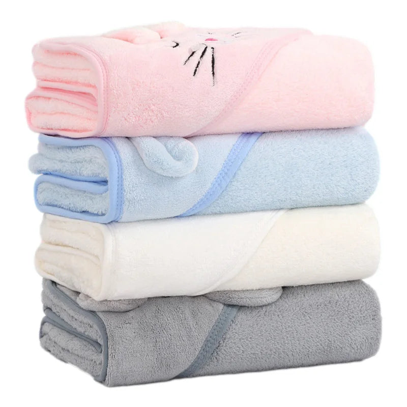 Serviette de bain bébé animal dessin animé avec capuche