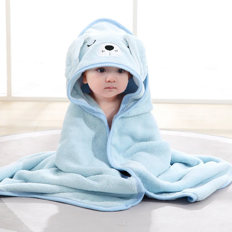 Serviette de bain bébé animal dessin animé avec capuche