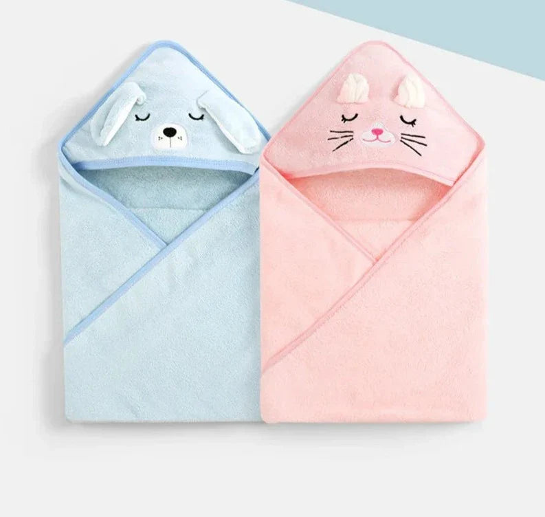Serviette de bain bébé animal dessin animé avec capuche