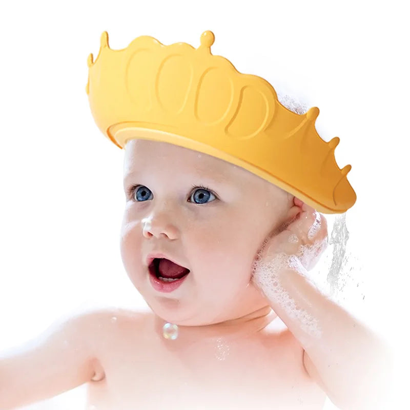 Bonnet bébé réglable pour protection du bain et de la douche