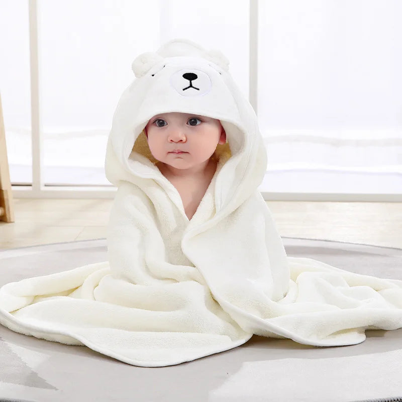 Serviette de bain bébé animal dessin animé avec capuche