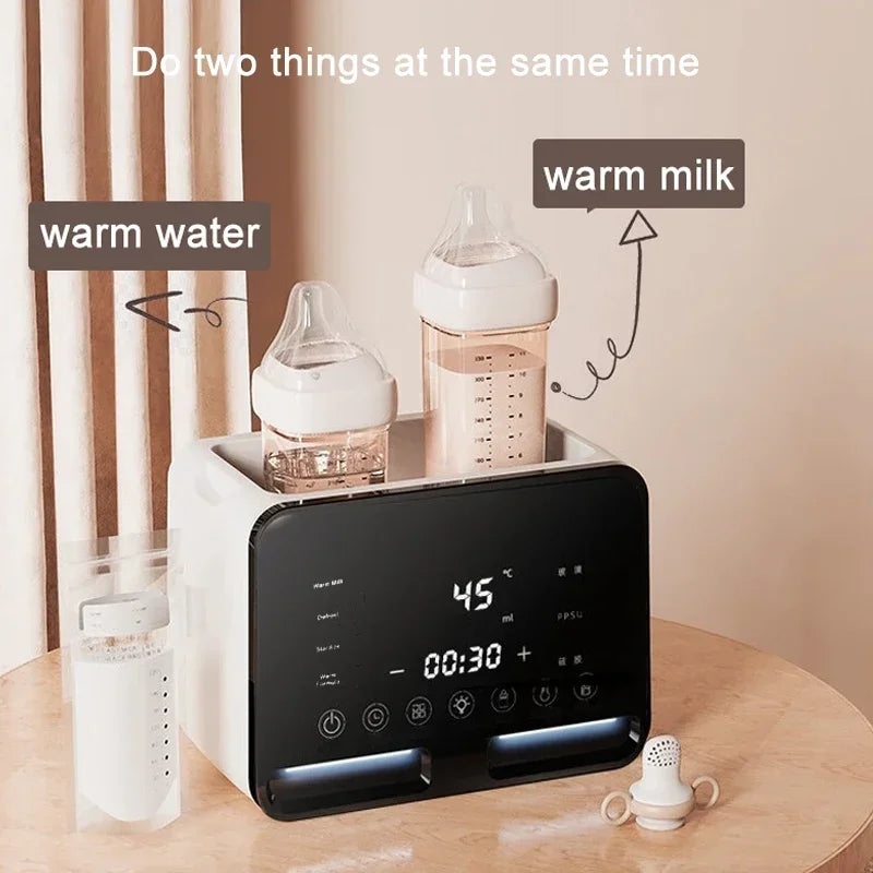 Flessenwarmer en sterilisator voor pasgeborenen met timer