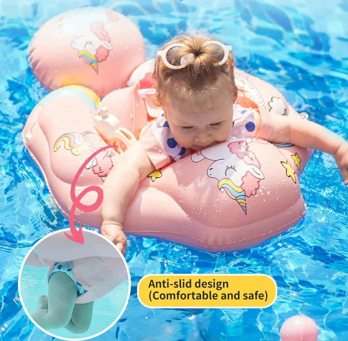 Flotteur de natation gonflable pour bébé avec auvent et support de poitrine