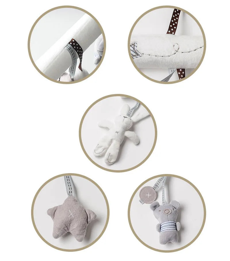 Hochet en peluche douce pour poussette et berceau