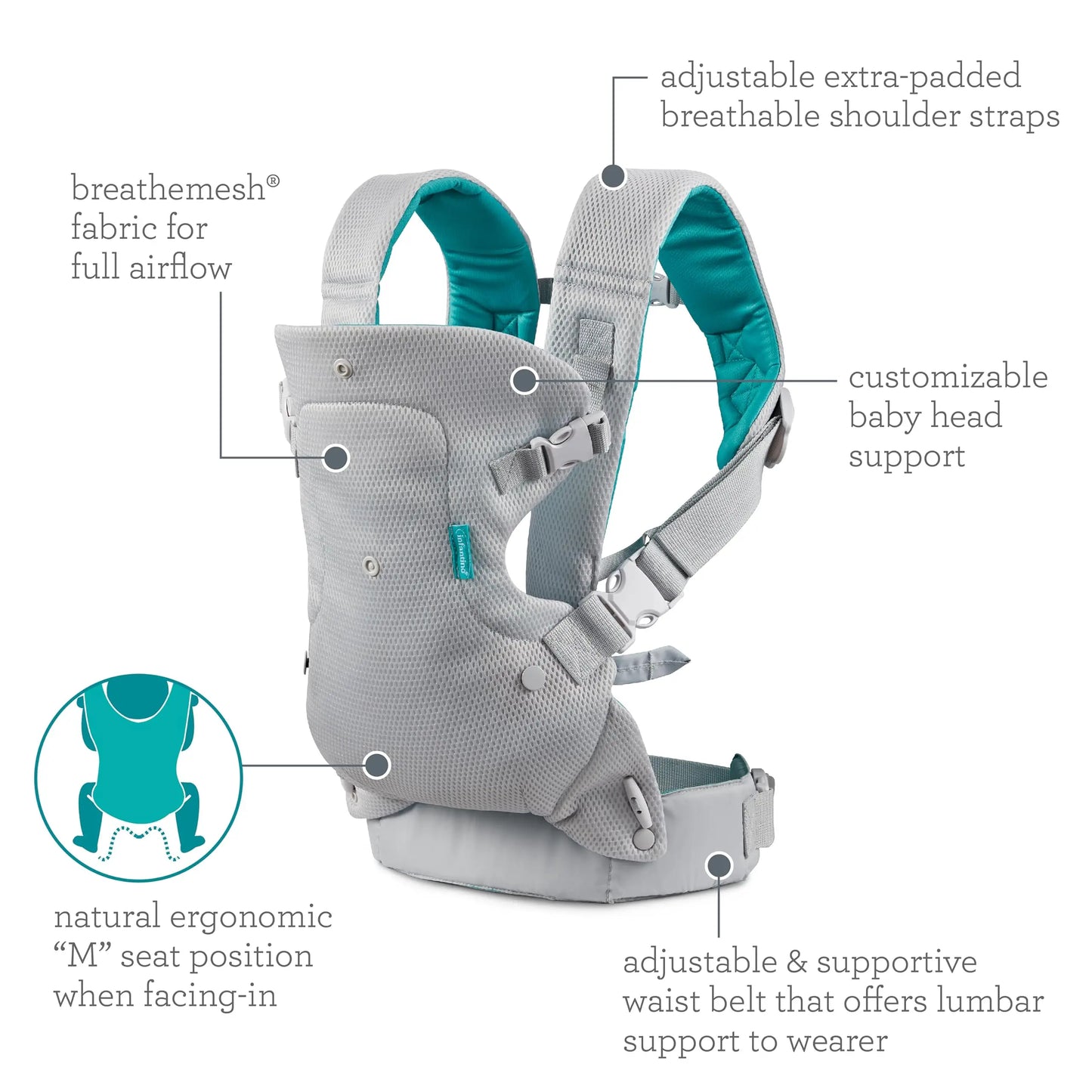 4-in-1 ergonomic baby carrier