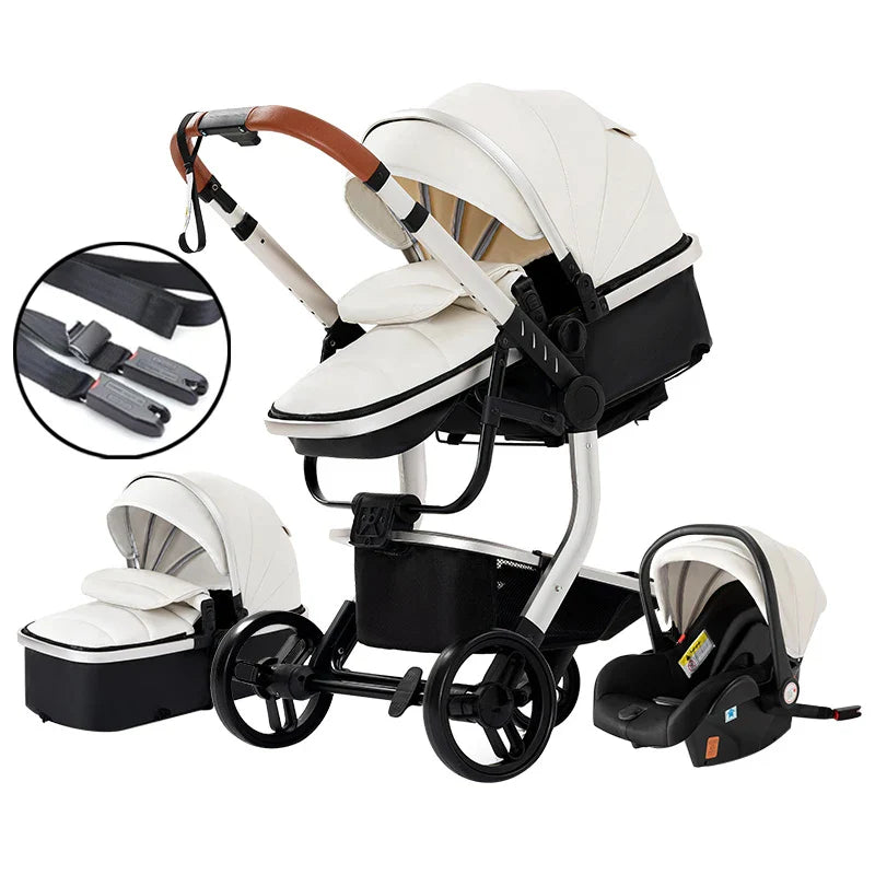 3-in-1 Pasgeboren Kinderwagen: Autostoel, Wieg en Buggy