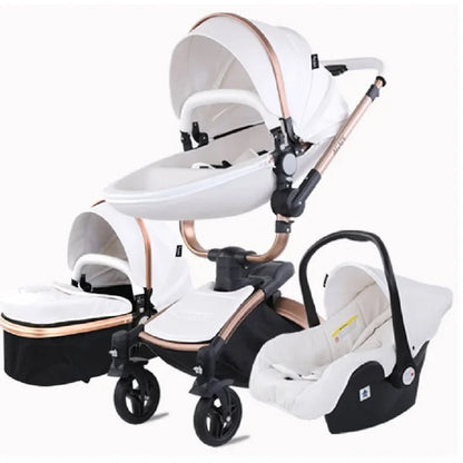 Luxe 3-in-1 Kinderwagen: Wieg, Kinderwagen en Buggy