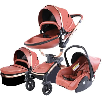 Luxe 3-in-1 Kinderwagen: Wieg, Kinderwagen en Buggy