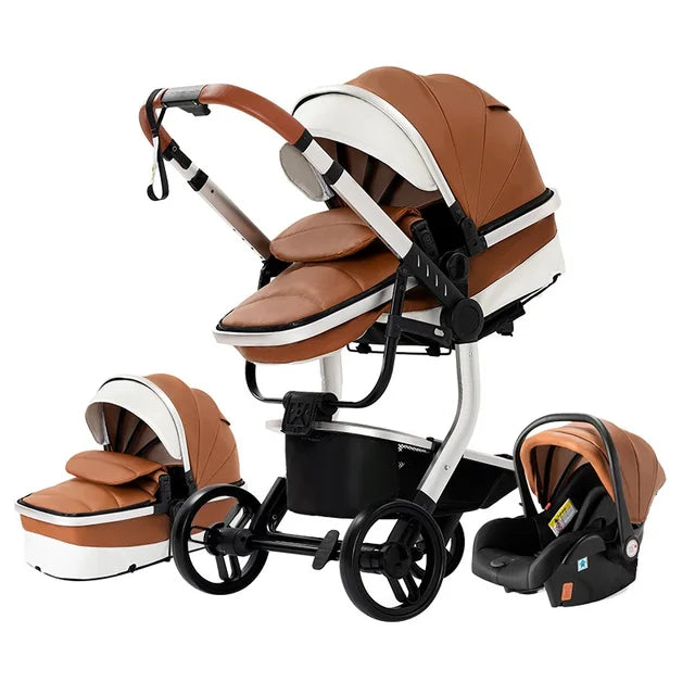 3-in-1 Pasgeboren Kinderwagen: Autostoel, Wieg en Buggy