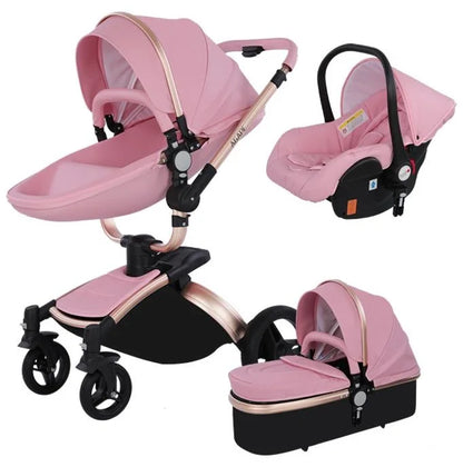 Luxe 3-in-1 Kinderwagen: Wieg, Kinderwagen en Buggy