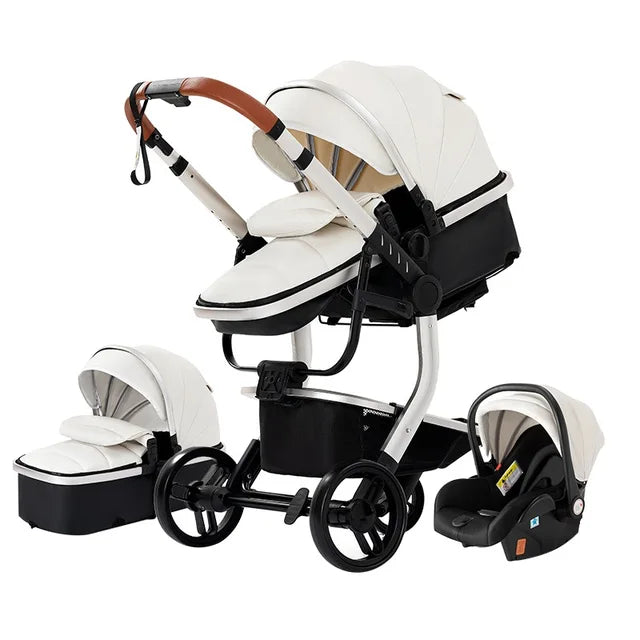 3-in-1 Pasgeboren Kinderwagen: Autostoel, Wieg en Buggy