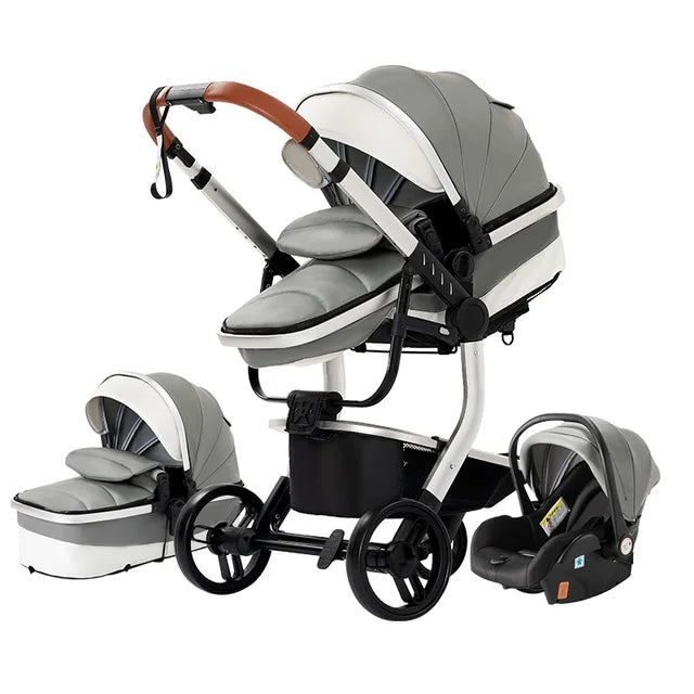 3-in-1 Pasgeboren Kinderwagen: Autostoel, Wieg en Buggy