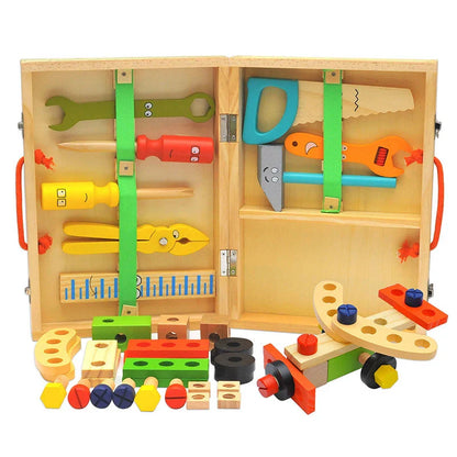 Wooden Tool Box for Kids, Pretend Play Set