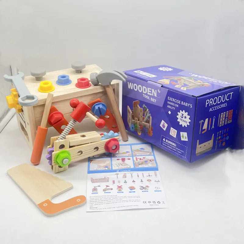 Wooden Tool Box for Kids, Pretend Play Set