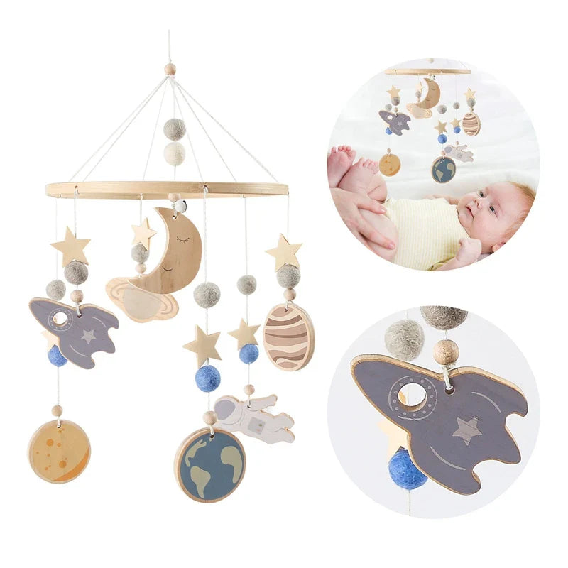 Boho style baby bed bell rattles