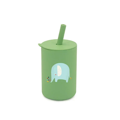 150ml Silicone Straw Baby Cup with Patterned Lid