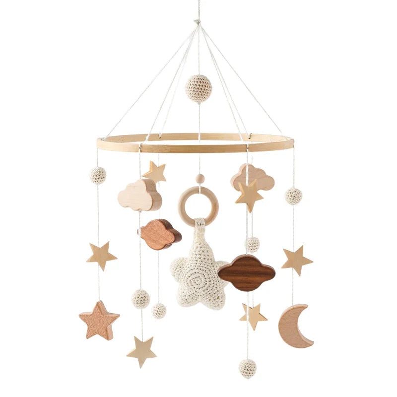 Boho style baby bed bell rattles