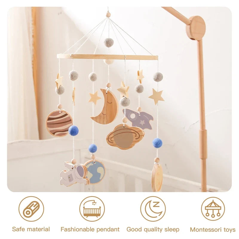 Boho style baby bed bell rattles