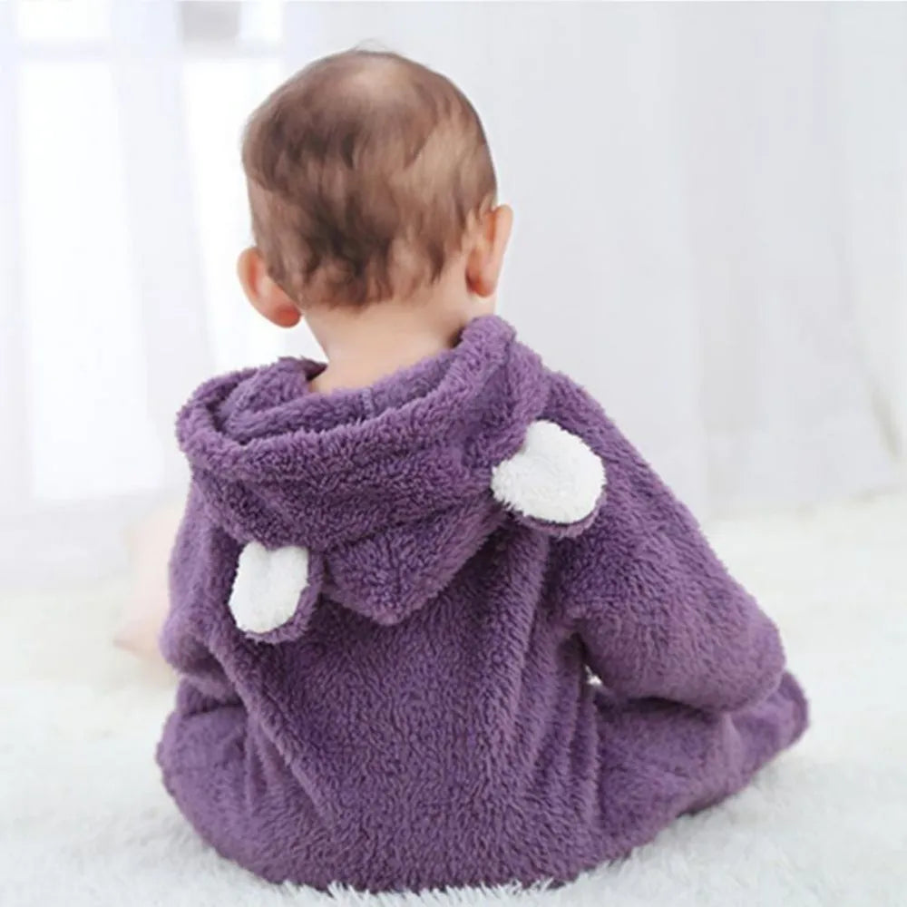 Warme fleece pasgeboren babyrompertjes