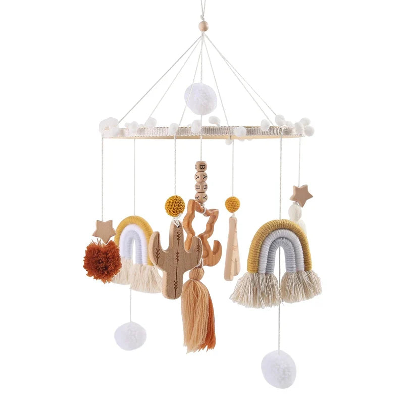 Boho style baby bed bell rattles