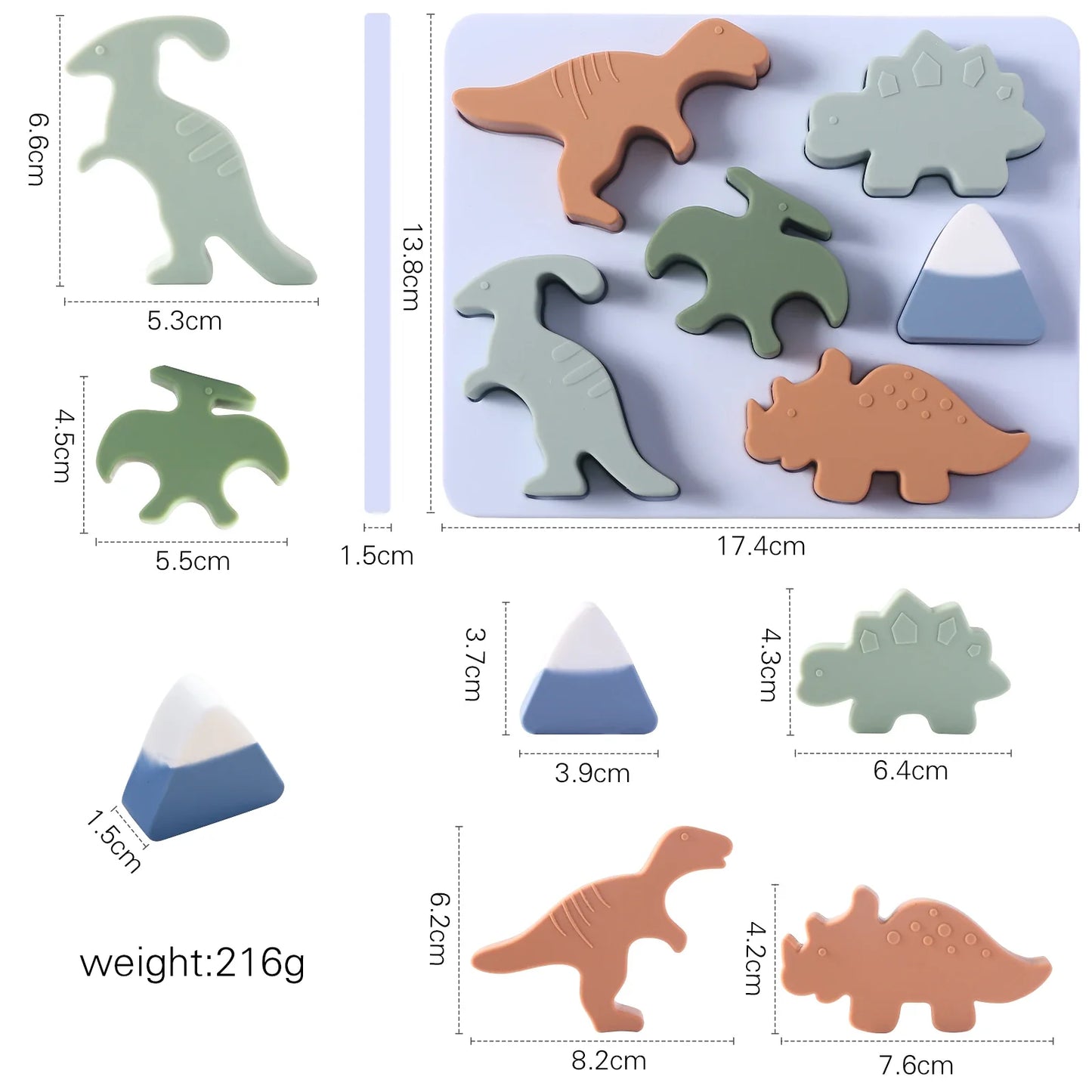 Montessori siliconen 3D puzzel stapelblokken