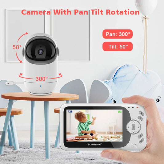 4,3-inch video-babyfoon met pan-tilt-camera