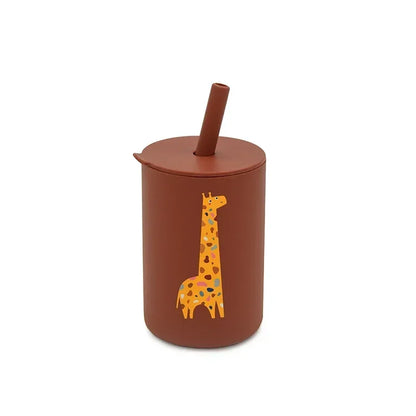 150ml Silicone Straw Baby Cup with Patterned Lid