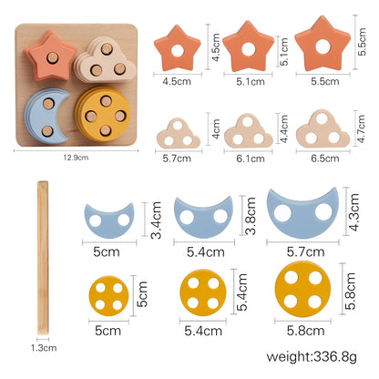 Montessori siliconen 3D puzzel stapelblokken