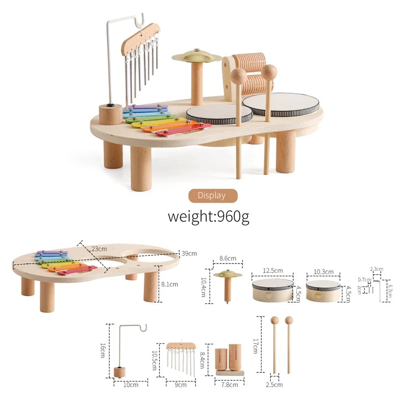 Houten Montessori Muziektent Drumspeelgoed voor baby's