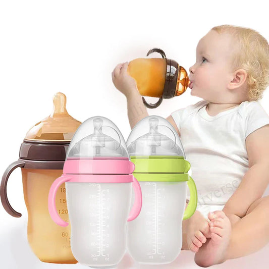 Babyfles met siliconen handvat - 150 ml/240 ml