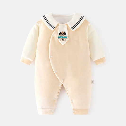 Baby katoenen gewatteerde winterjumpsuit