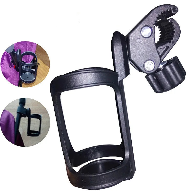 Universal 360° rotatable cup holder for strollers