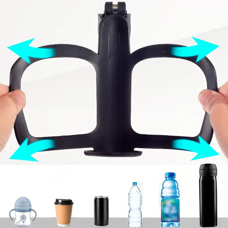 Universal 360° rotatable cup holder for strollers