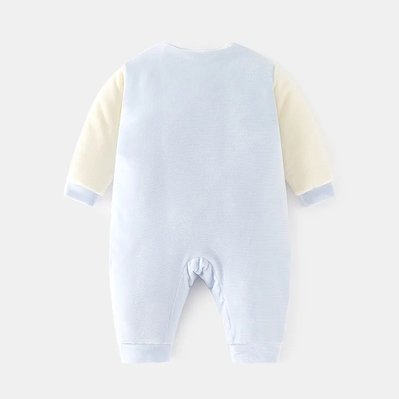 Baby katoenen gewatteerde winterjumpsuit